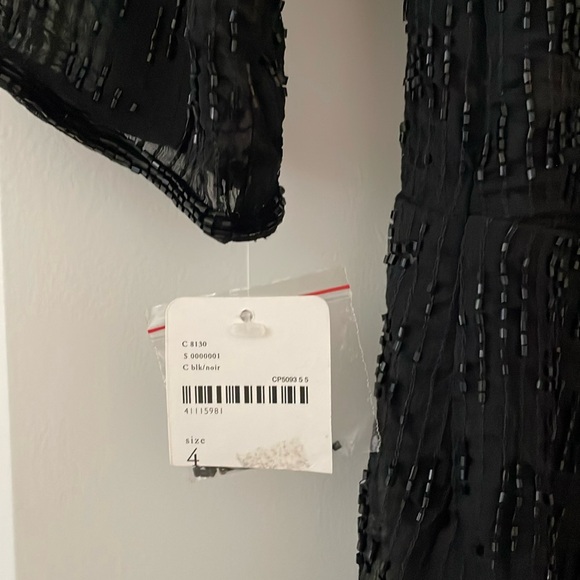 Free People black sequined 3/4 sleeve romper | Animal Instincts Playsuit | Sz 4 - Picture 11 of 11